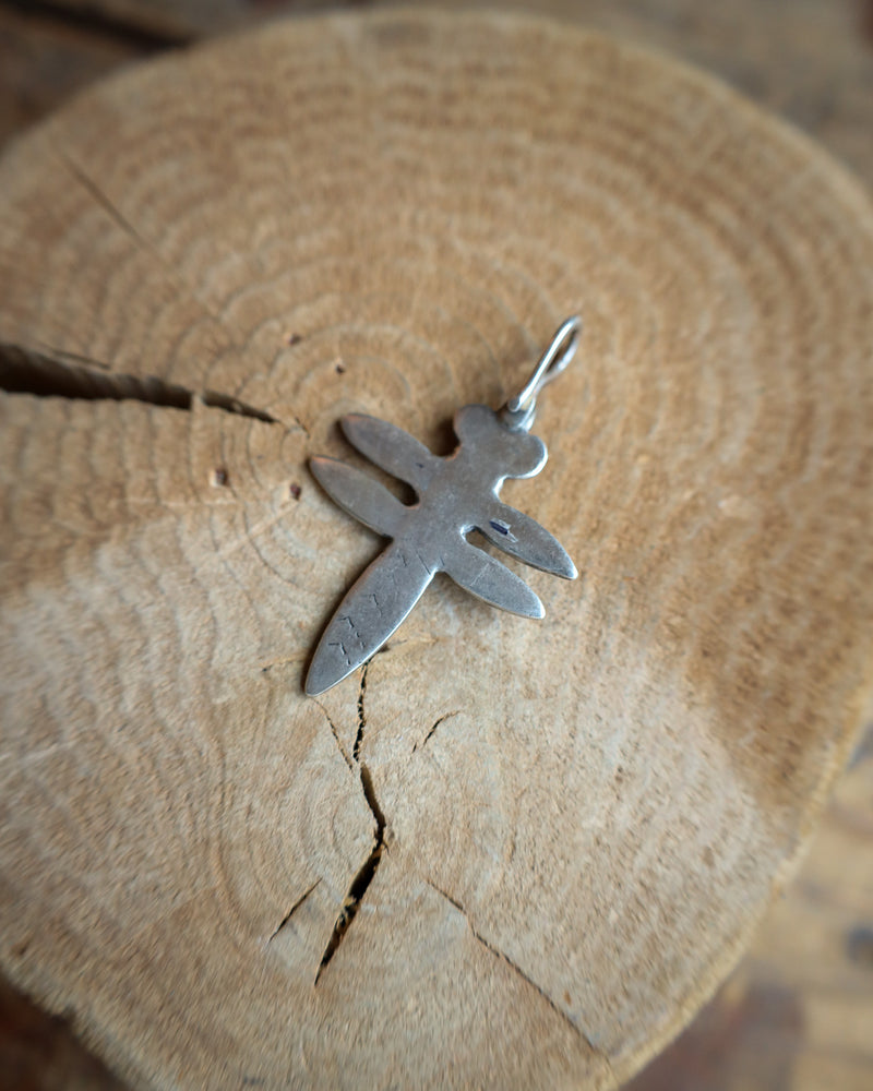 Peyote Bird Sterling Silver Dragonfly Pendant