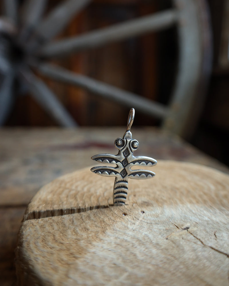 Peyote Bird Sterling Silver Dragonfly Pendant