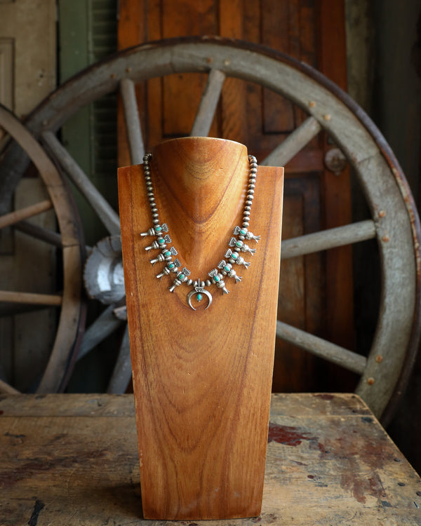 Peyote Bird Dennis Hogan Harvest Moon Squash Blossoms Necklace