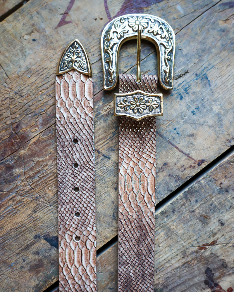 Streets Ahead Python 3 Piece Buckle Gold And Silver Belt