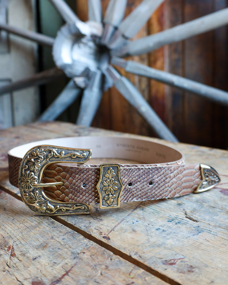 Streets Ahead Python 3 Piece Buckle Gold And Silver Belt