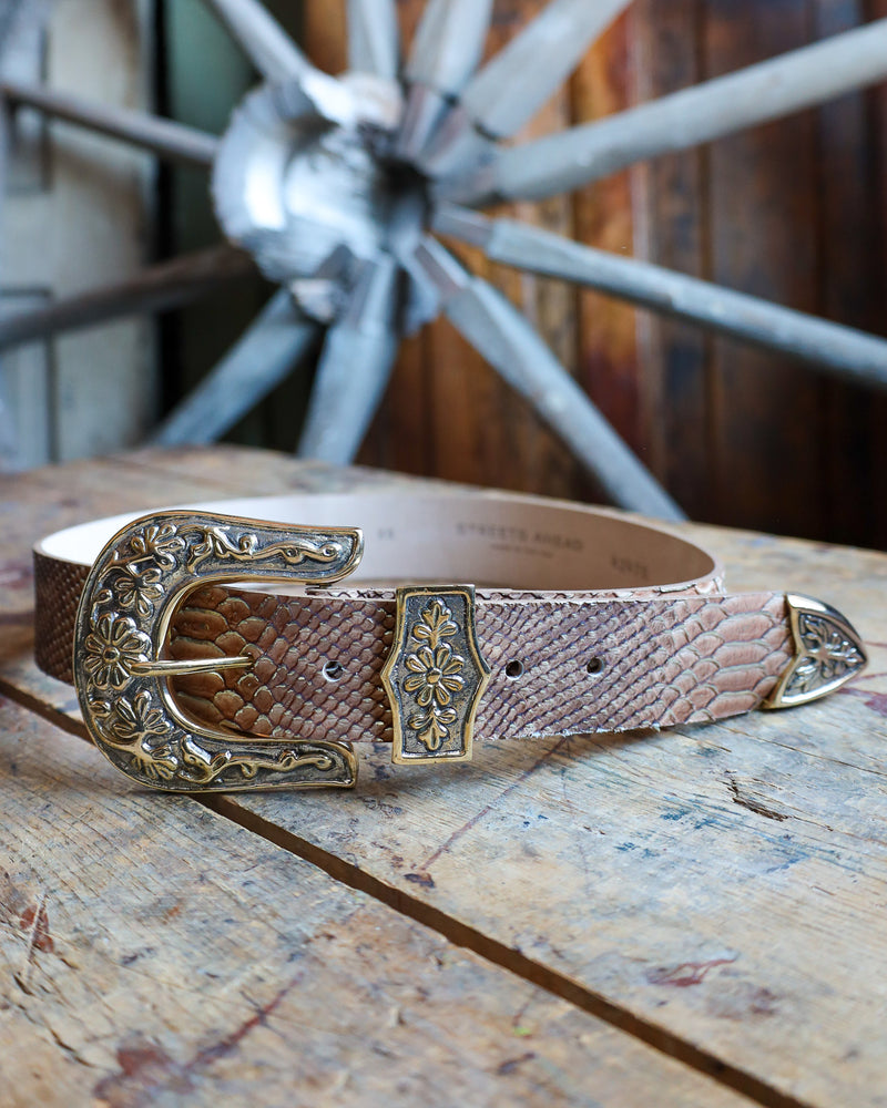 Streets Ahead Python 3 Piece Buckle Gold And Silver Belt