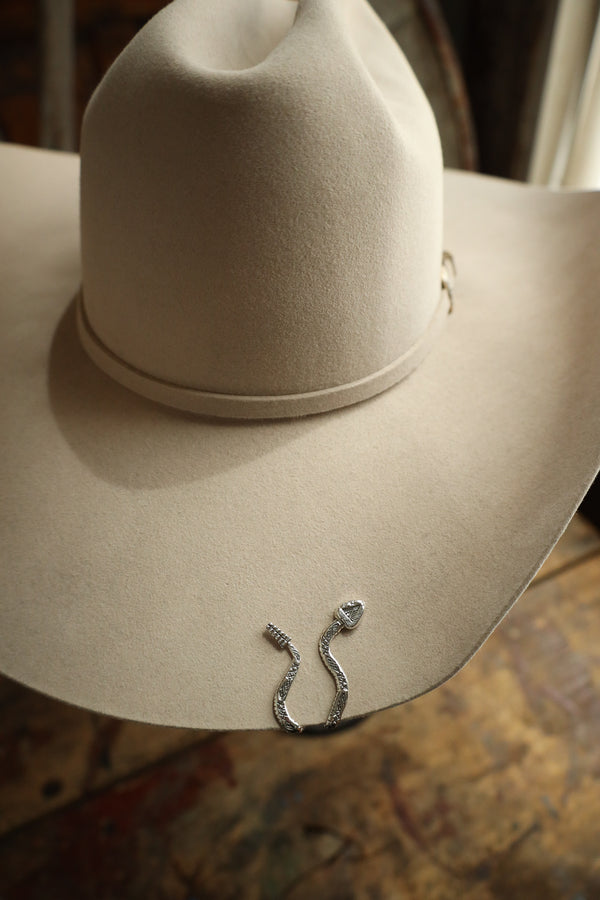 Sterling silver snake hat clip 