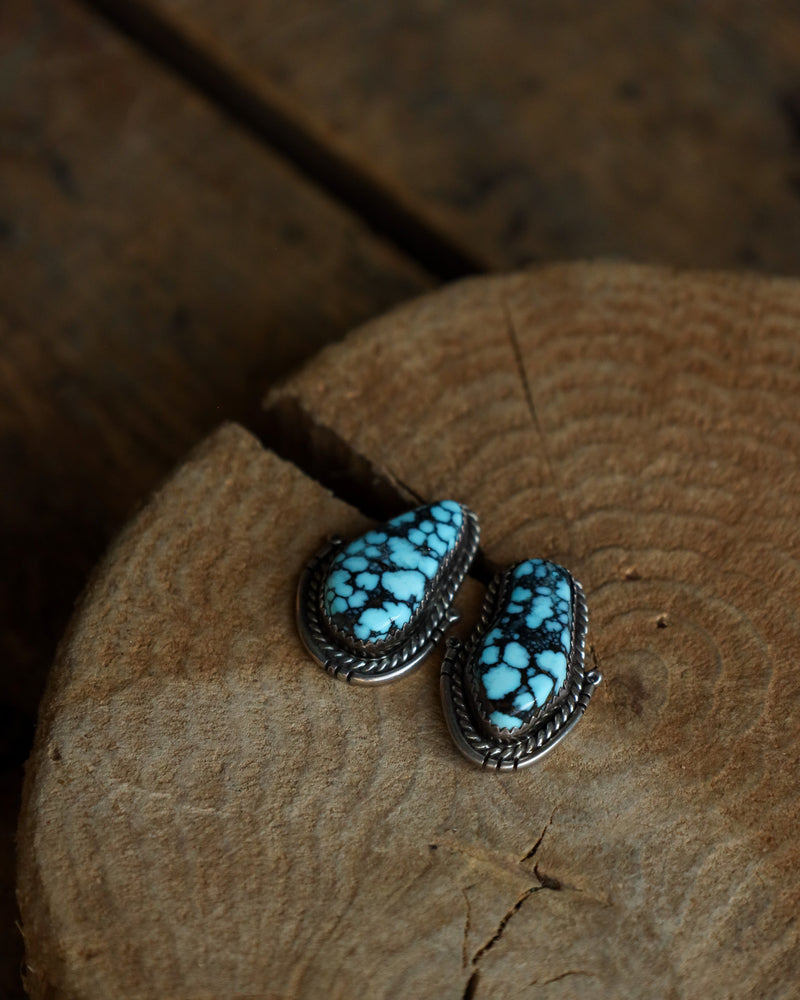 Peyote Bird Vintage Turquoise Matrix Navajo Earring