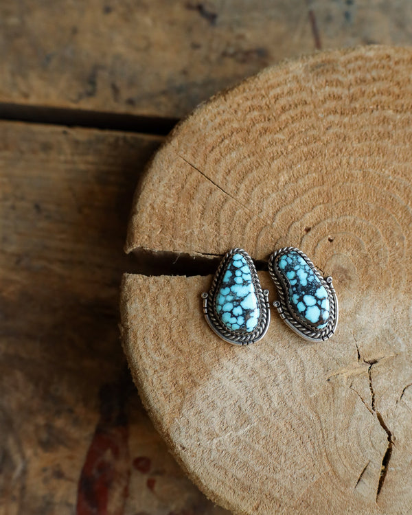 Peyote Bird Vintage Turquoise Matrix Navajo Earring