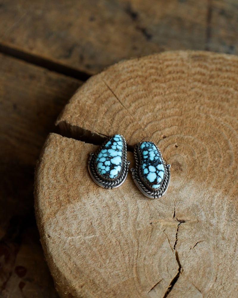 Peyote Bird Vintage Turquoise Matrix Navajo Earring