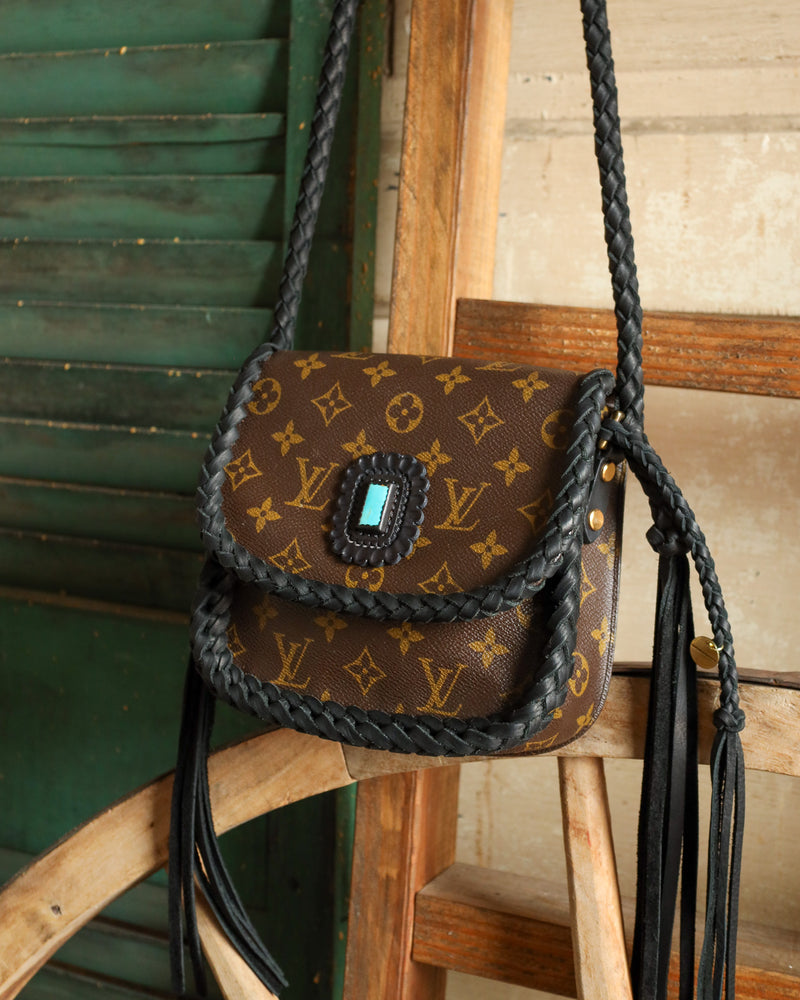 Leather and Vodka Saint Cloud MM Monogram Noir 20CT Kingman Turquoise Bag 