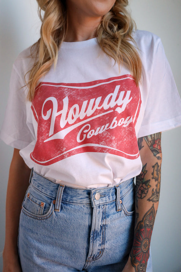 Lala Sista Howdy Cowboy White Tee