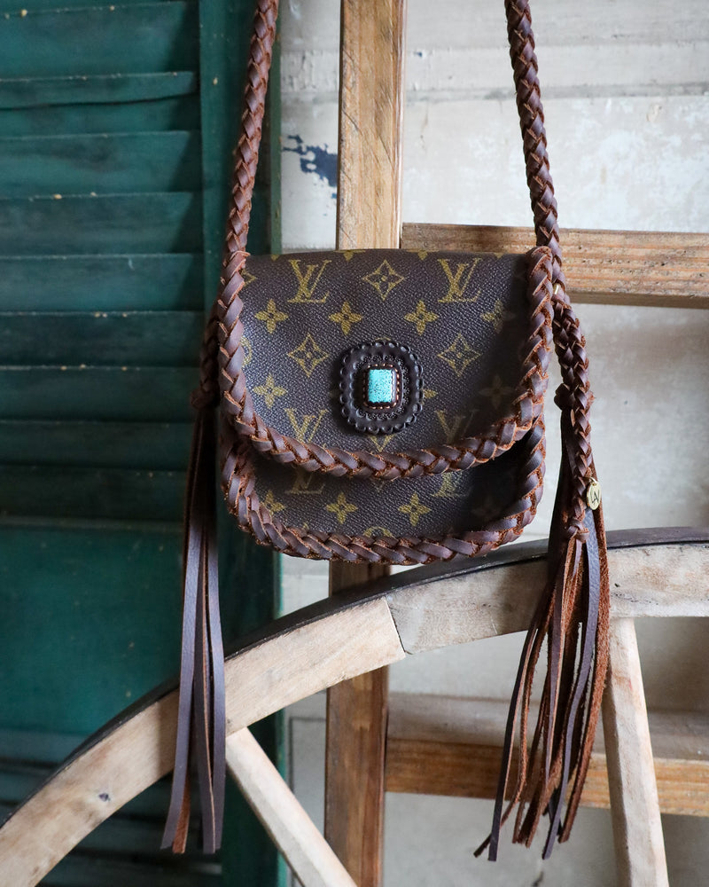 Leather and Vodka Saint Cloud PM Monogram Chocolate 20CT Kingman Turquoise Bag