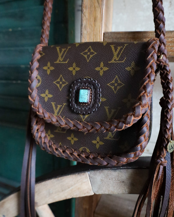 Leather and Vodka Saint Cloud PM Monogram Chocolate 20CT Kingman Turquoise Bag