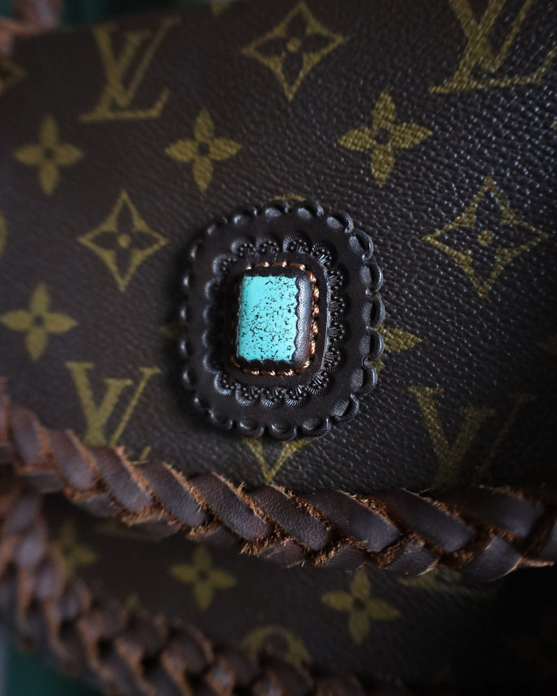 Leather and Vodka Saint Cloud PM Monogram Chocolate 20CT Kingman Turquoise Bag