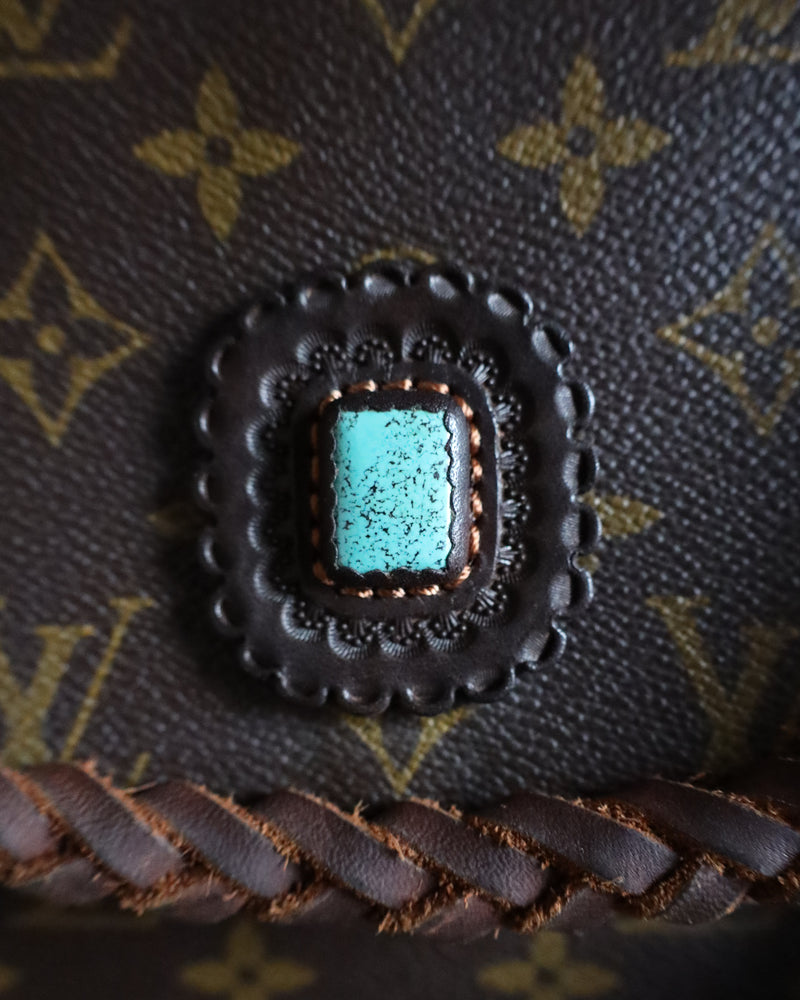 Leather and Vodka Saint Cloud PM Monogram Chocolate 20CT Kingman Turquoise Bag