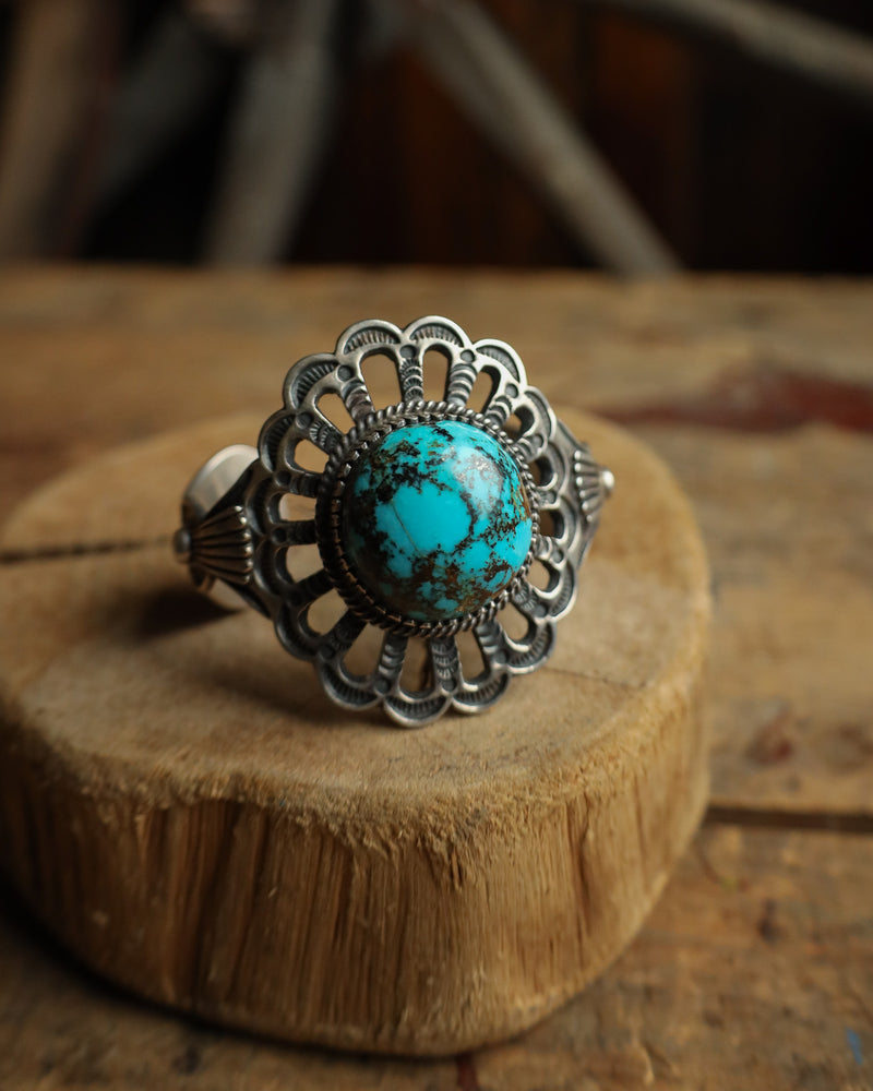 Persian Turquoise Orb Cutout Band Cuff