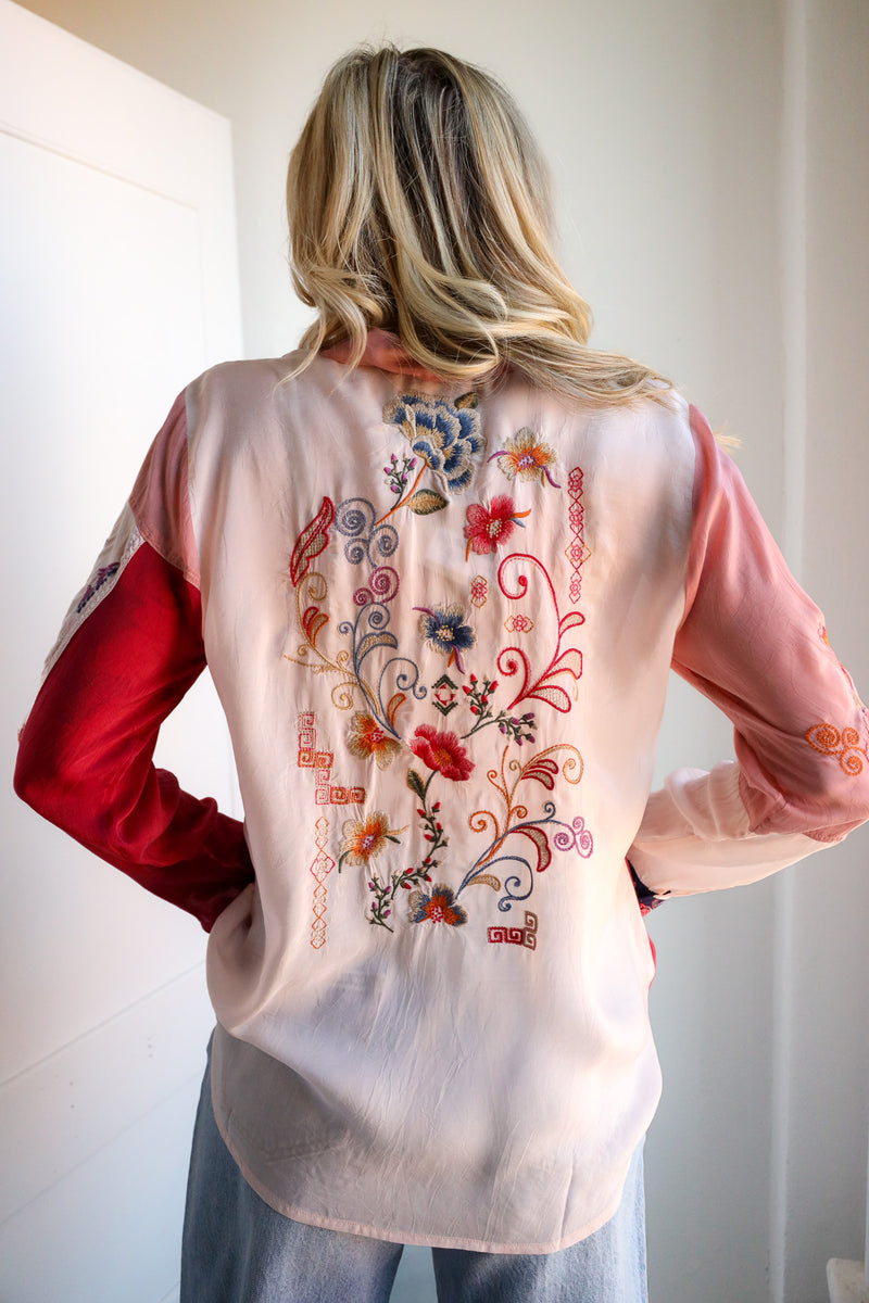 Johnny Was Georgina Color Block Blouse