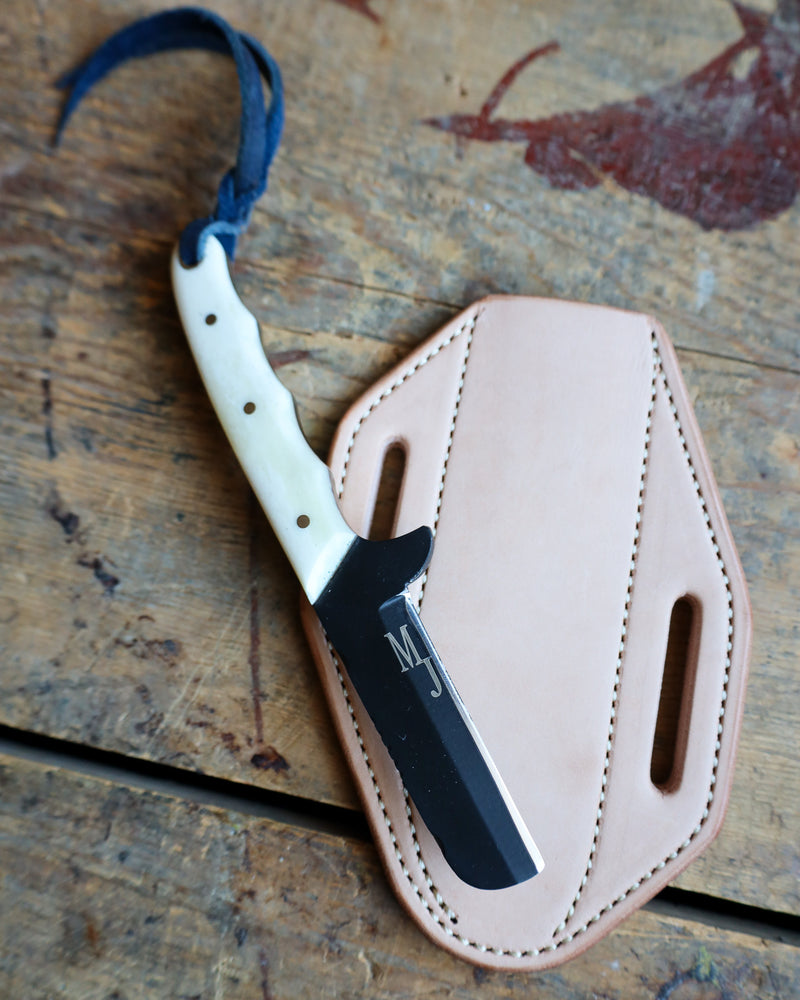 EXOTIC TEXAS KNIVES MEDIUM COWBOY CAMEL BONE KNIFE