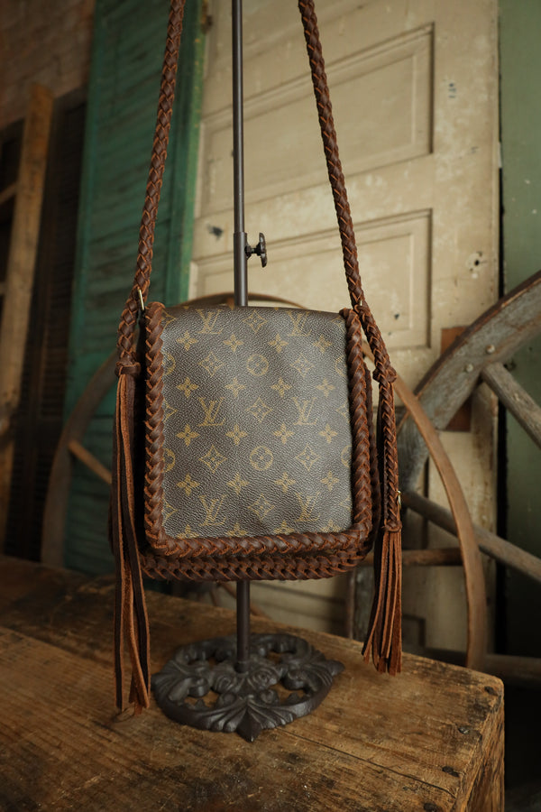 Leather and Vodka Musette Salsa Chocolate Braided Bag