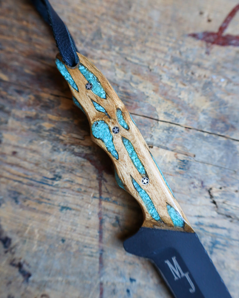 EXOTIC TEXAS KNIVES CHOLLA WITH TURQUOISE MEDIUM COWBOY KNIFE