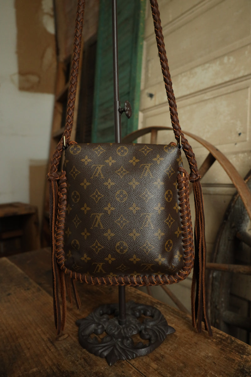 Leather and Vodka Musette Salsa Chocolate Braided Bag