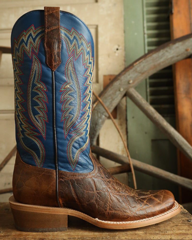 RW Ranch by R. Watson Men's Cowhide Tan Elephant Blue 13" Boot