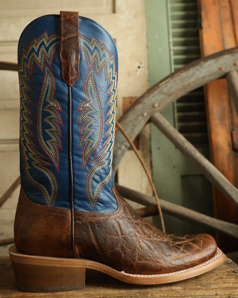 RW Ranch by R. Watson Men's Cowhide Tan Elephant Blue 13" Boot