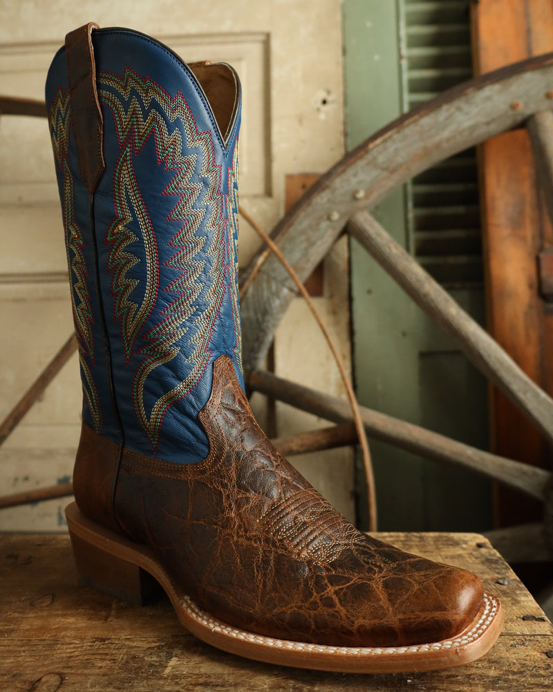 RW Ranch by R. Watson Men's Cowhide Tan Elephant Blue 13" Boot