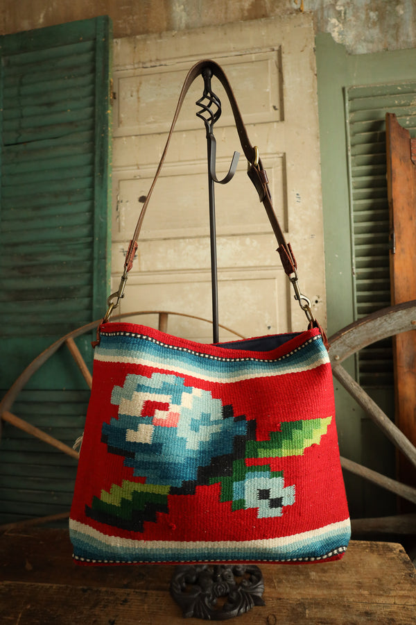 Totem Serape Rose Leather Strap Tote