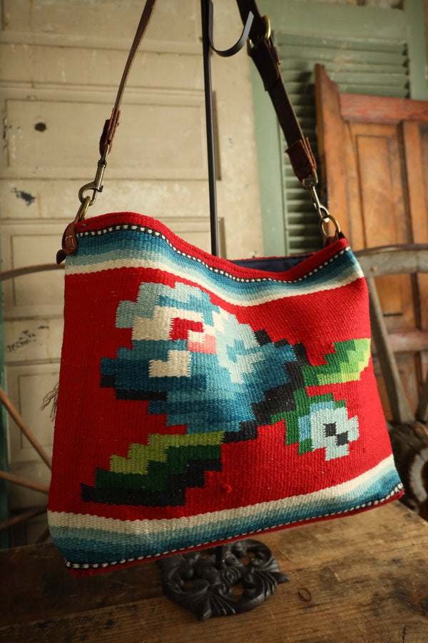 Totem Serape Rose Leather Strap Tote