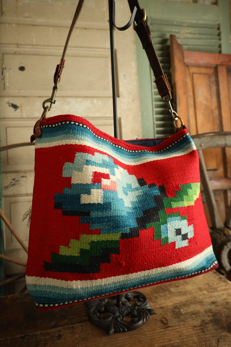 Totem Serape Rose Leather Strap Tote