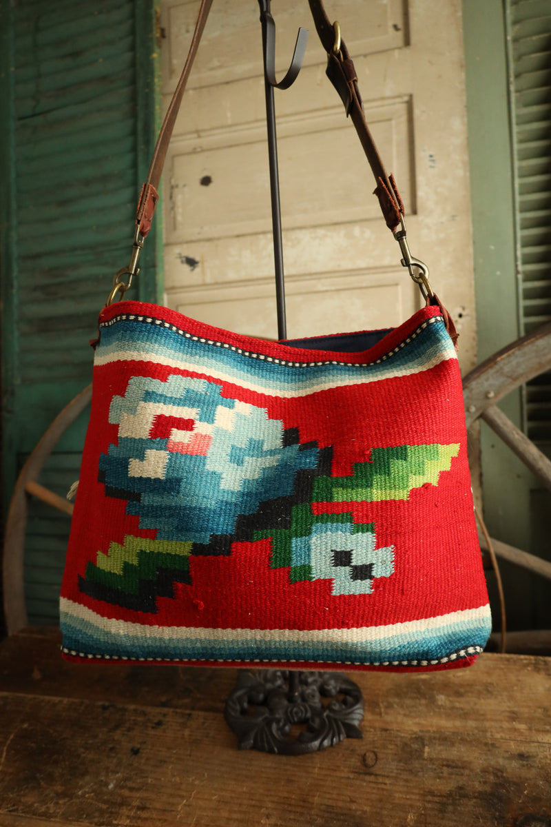 Totem Serape Rose Leather Strap Tote