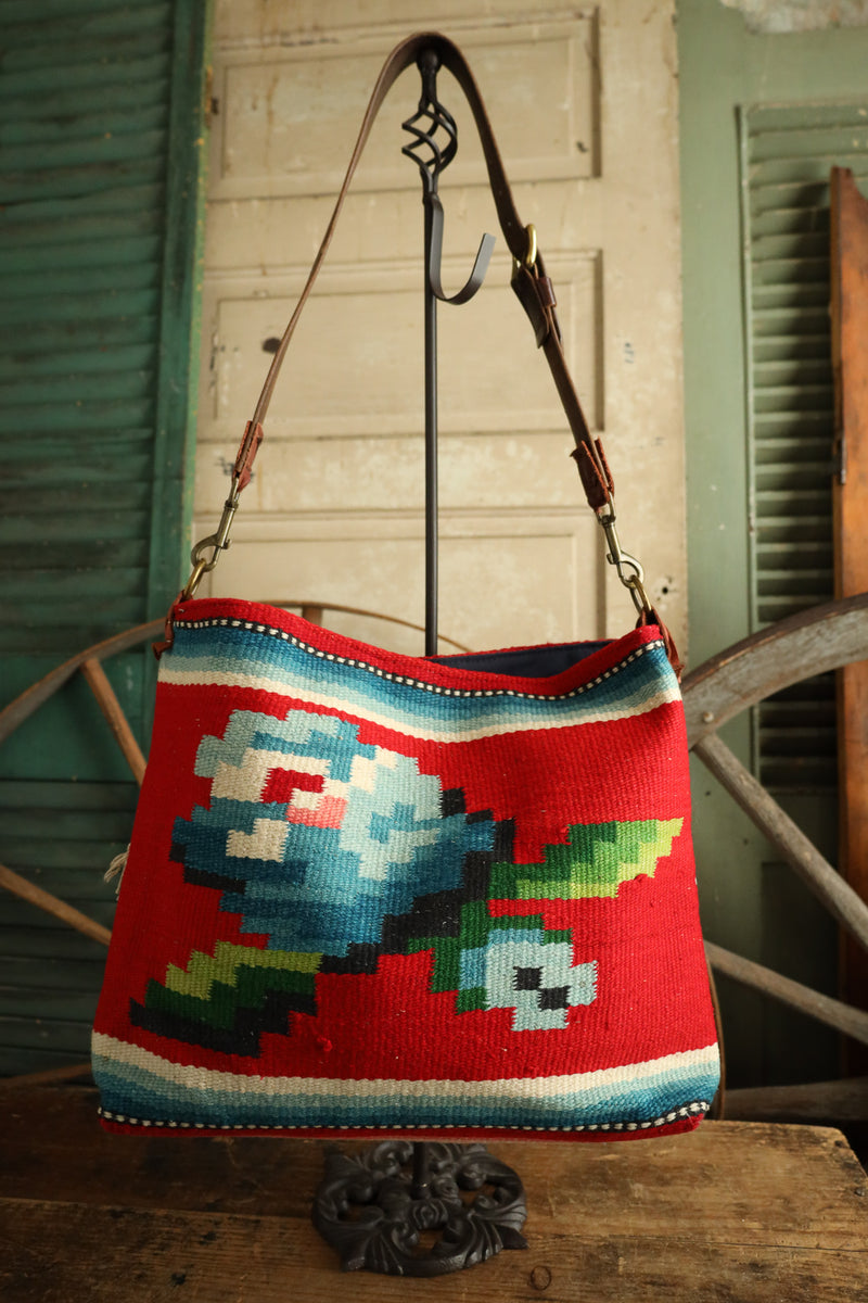 Totem Serape Rose Leather Strap Tote