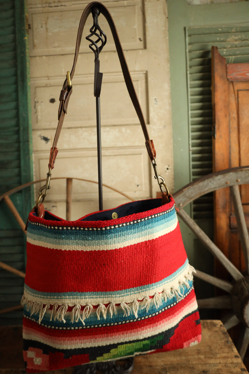 Totem Serape Rose Leather Strap Tote