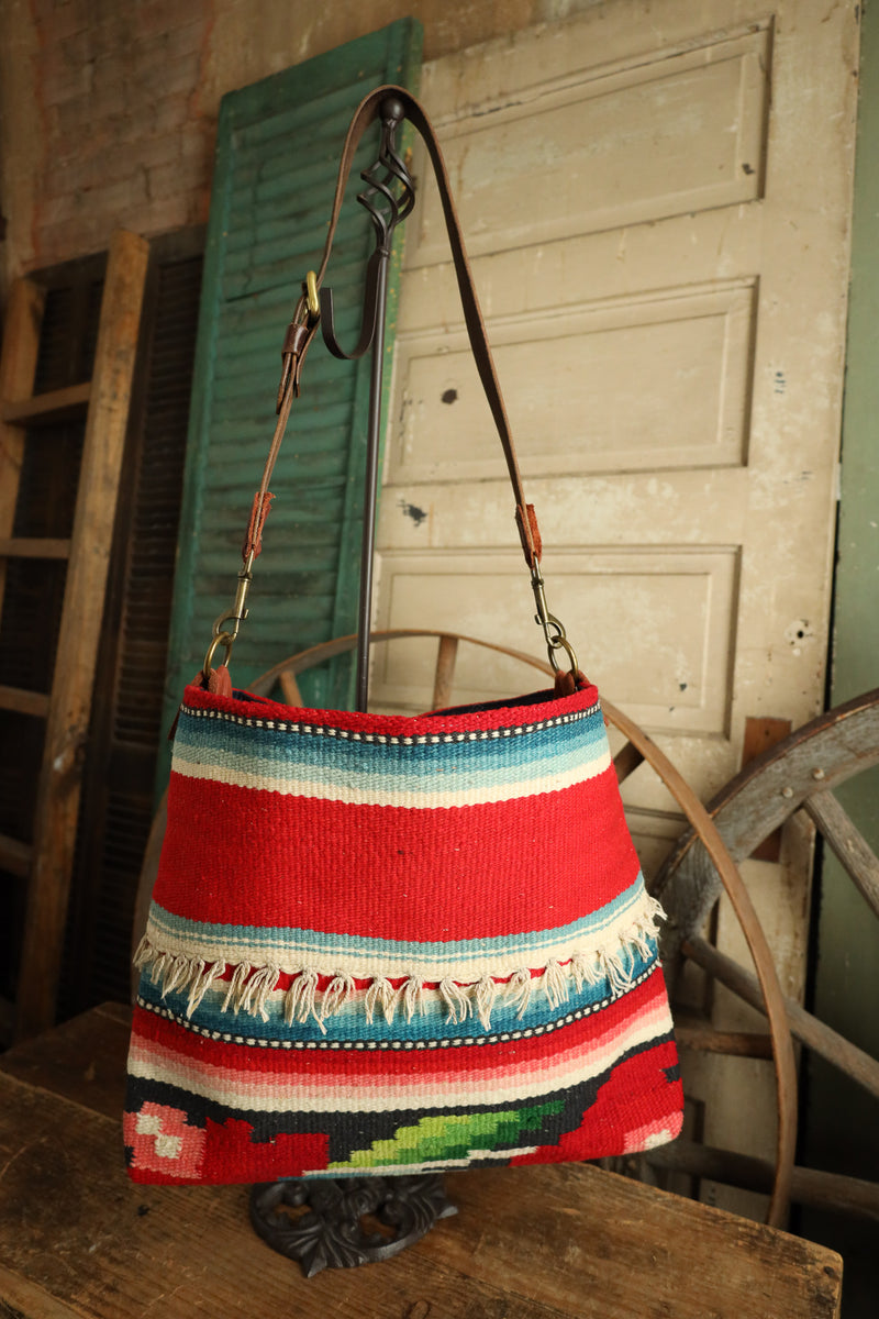 Totem Serape Rose Leather Strap Tote