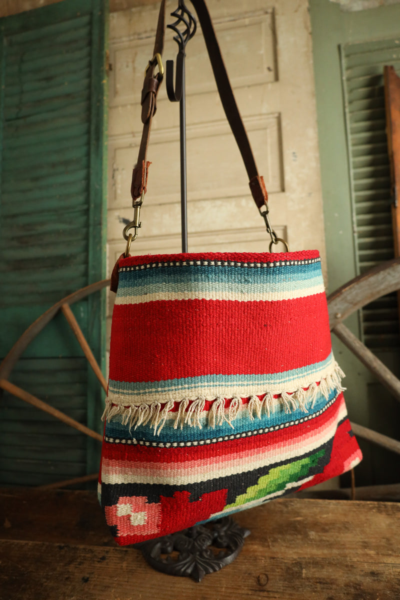 Totem Serape Rose Leather Strap Tote