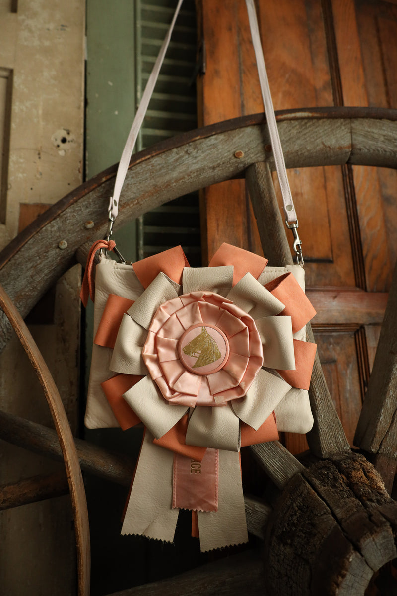 Totem White Leather Horse Ribbon Crossbody