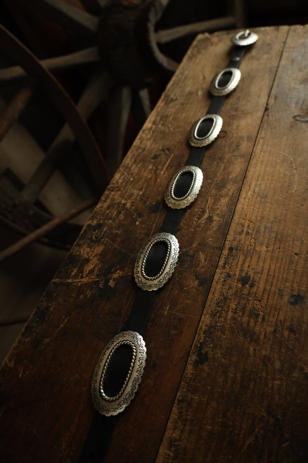 Double J Saddlery Harness Leather With Conchos Belt