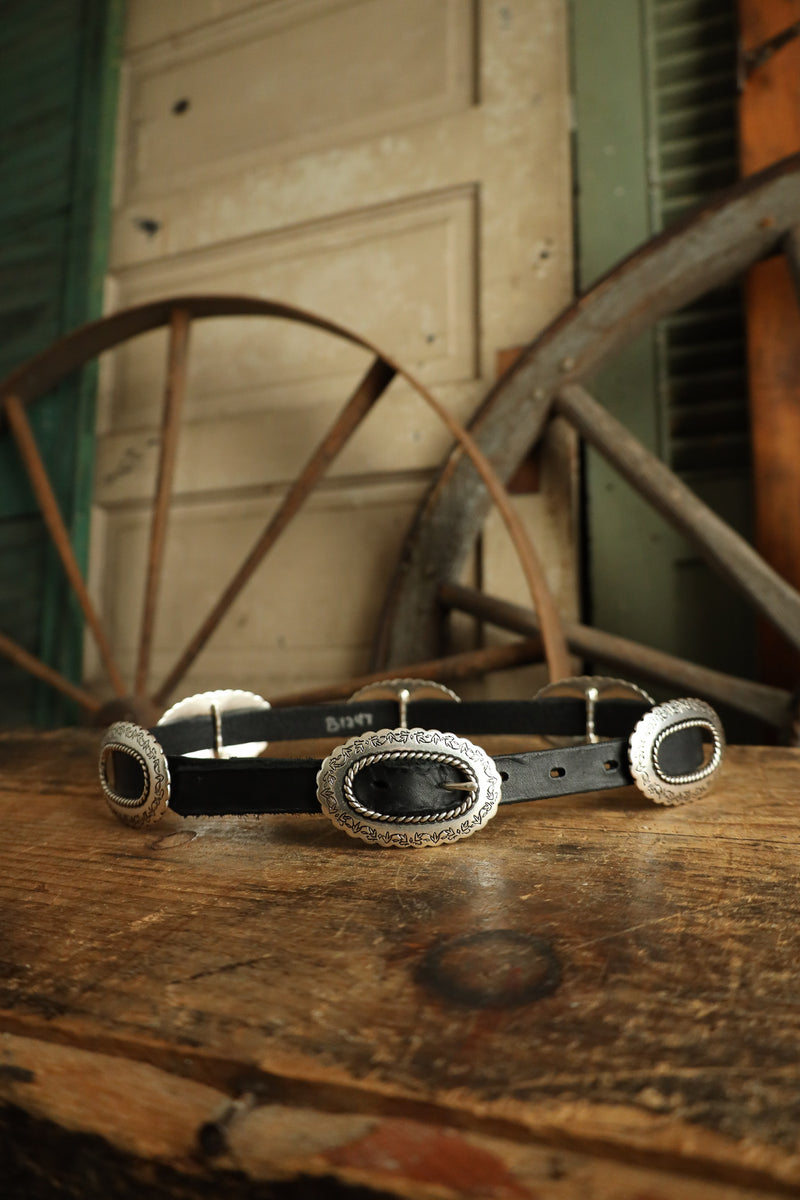 Double J Saddlery Harness Leather With Conchos Belt