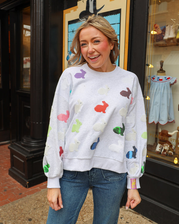 Queen Of Sparkles Multi Bunny Sweatshirt 