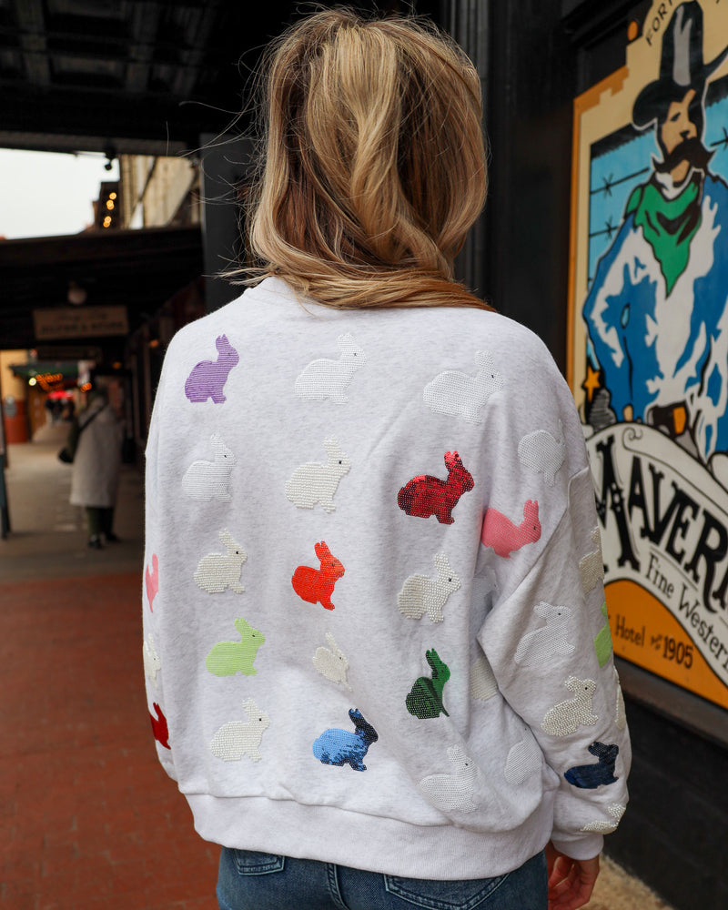 Queen Of Sparkles Multi Bunny Sweatshirt 