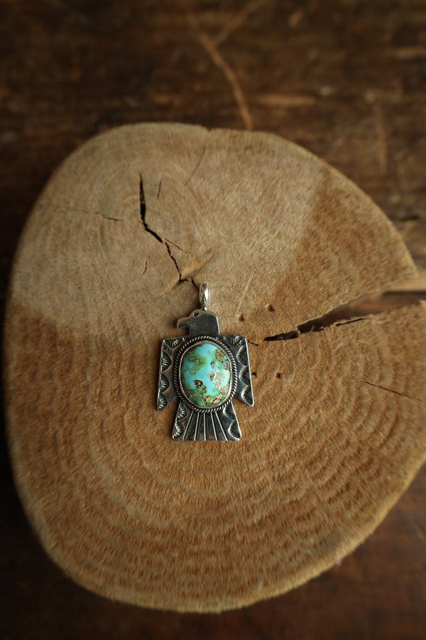 Thunderbird With Turquoise Stones Pendant