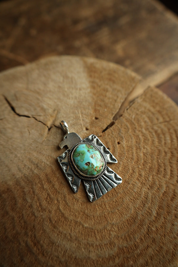 Thunderbird With Turquoise Stones Pendant