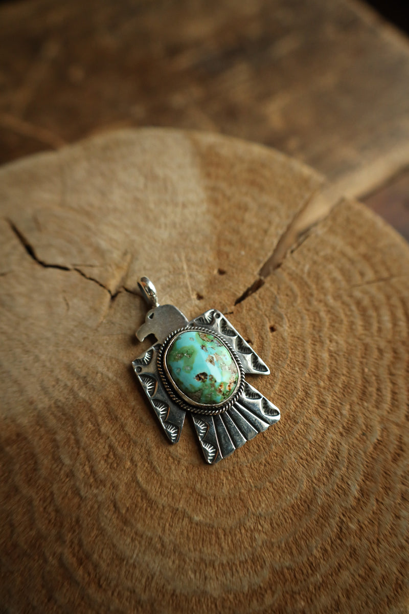 Thunderbird With Turquoise Stones Pendant
