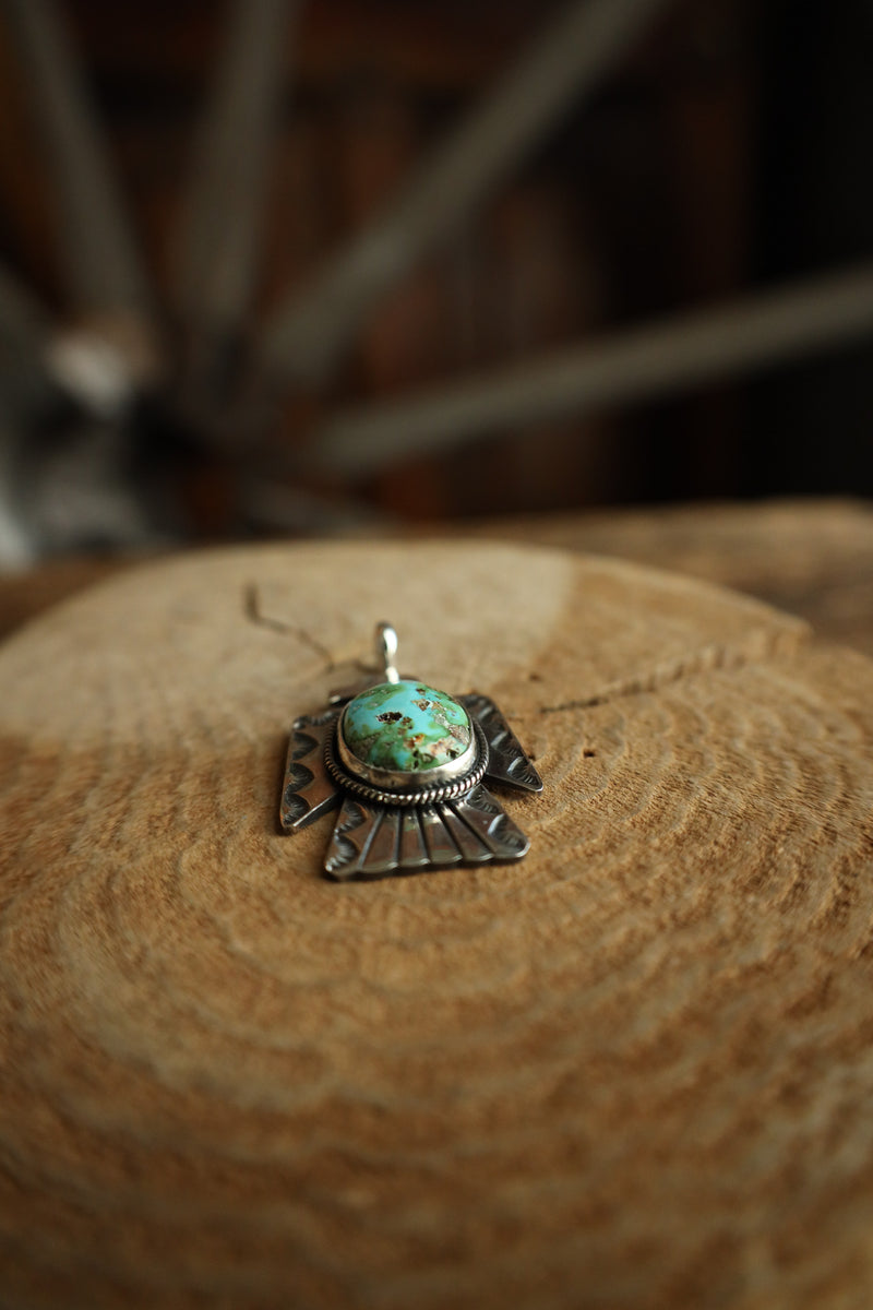 Thunderbird With Turquoise Stones Pendant