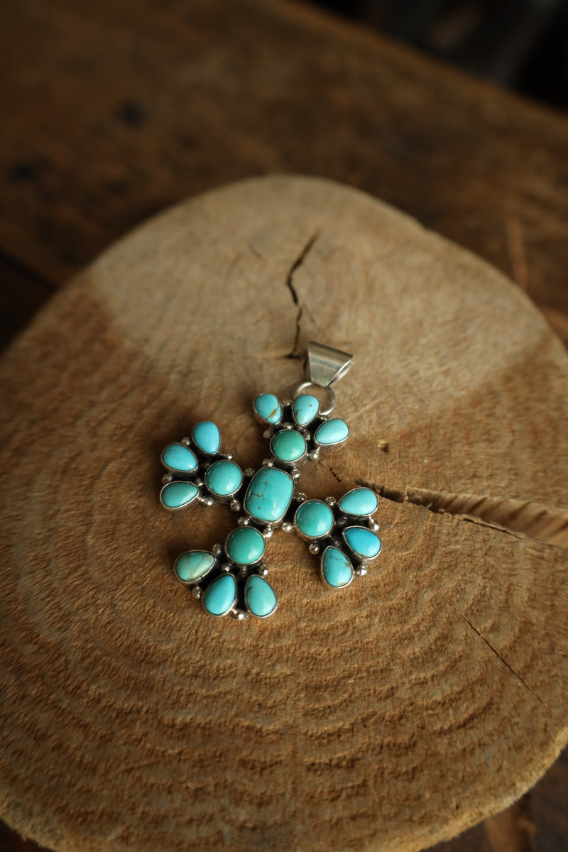Turquoise Stones Cross Pendant
