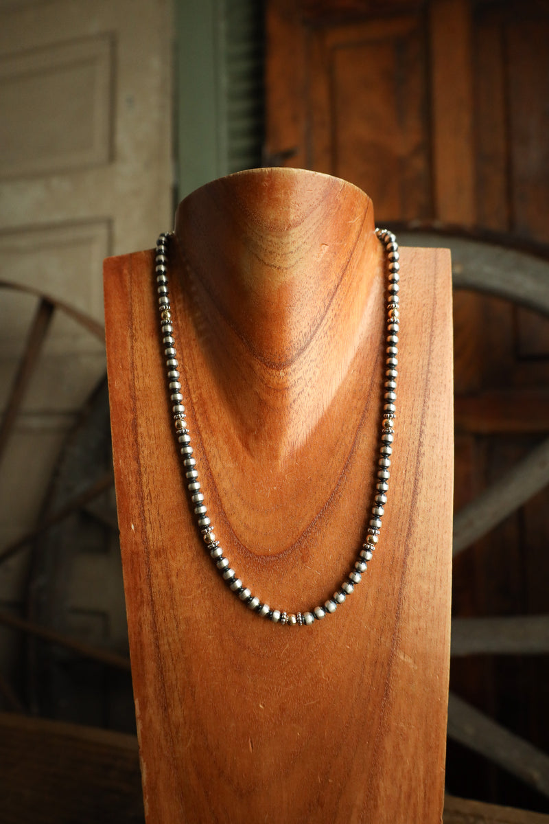 20" Gold Filled Beads Navajo Pearl Necklace