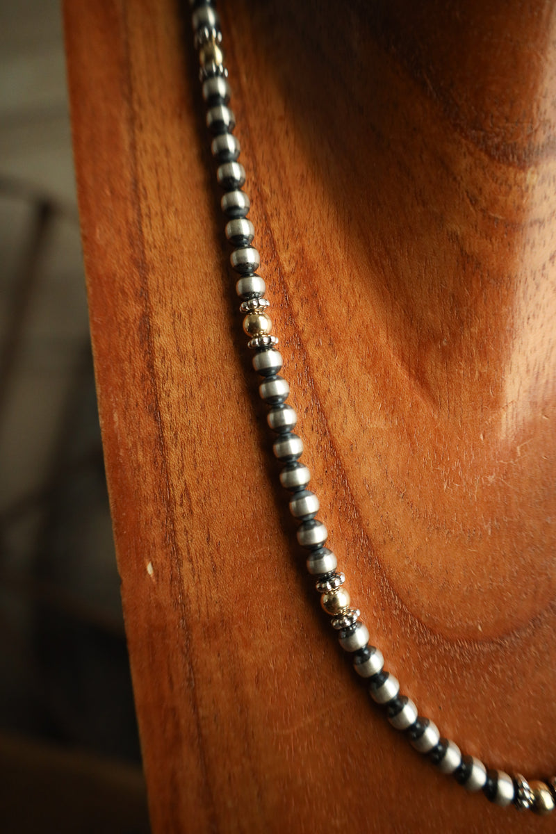 20" Gold Filled Beads Navajo Pearl Necklace