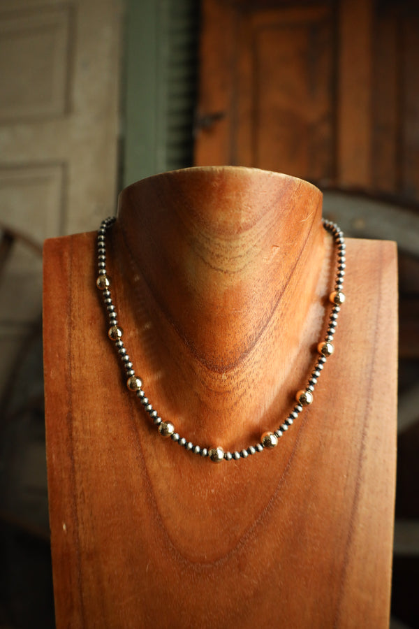 Small Navajo Pearls With Gold Filled Beads 14-16" Necklace