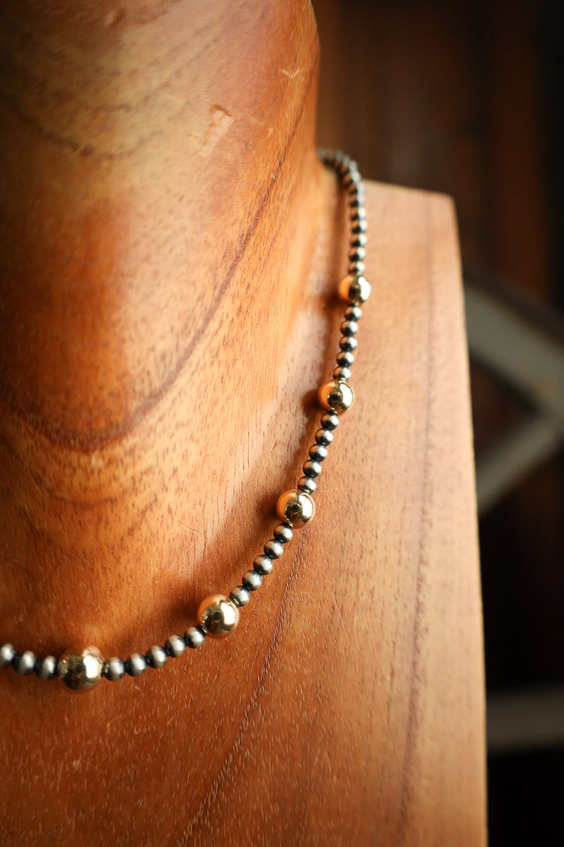 Small Navajo Pearls With Gold Filled Beads 14-16" Necklace