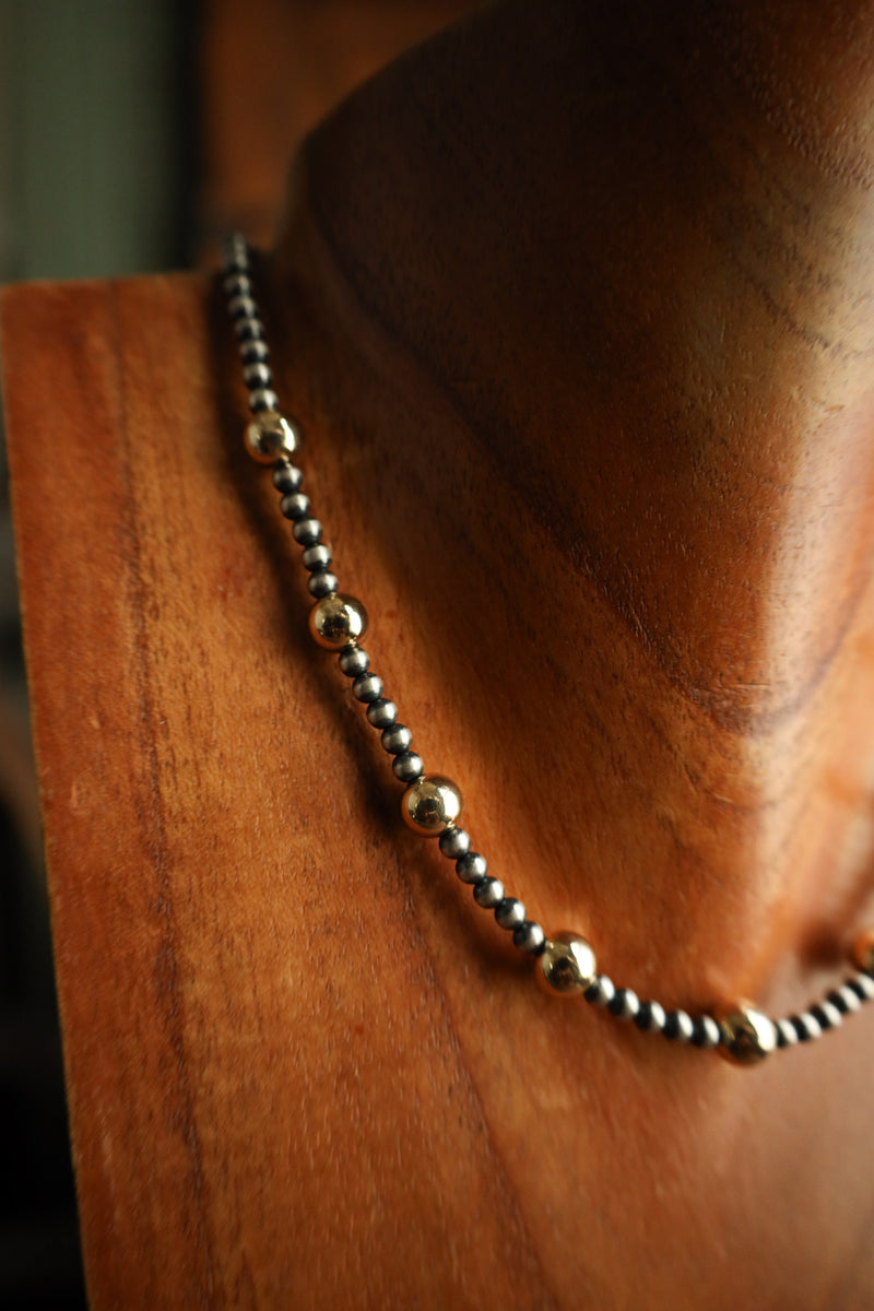 Small Navajo Pearls With Gold Filled Beads 14-16" Necklace