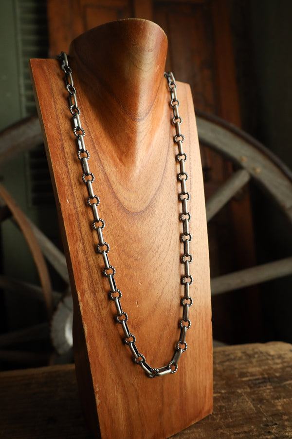 32" Oblong and Rope Links Necklace