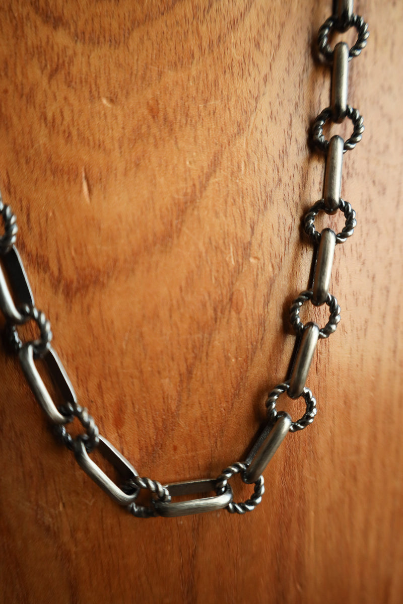 32" Oblong and Rope Links Necklace